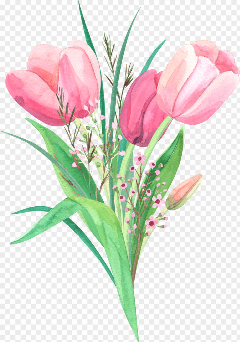 A Bunch Of Tulips Flower PNG
