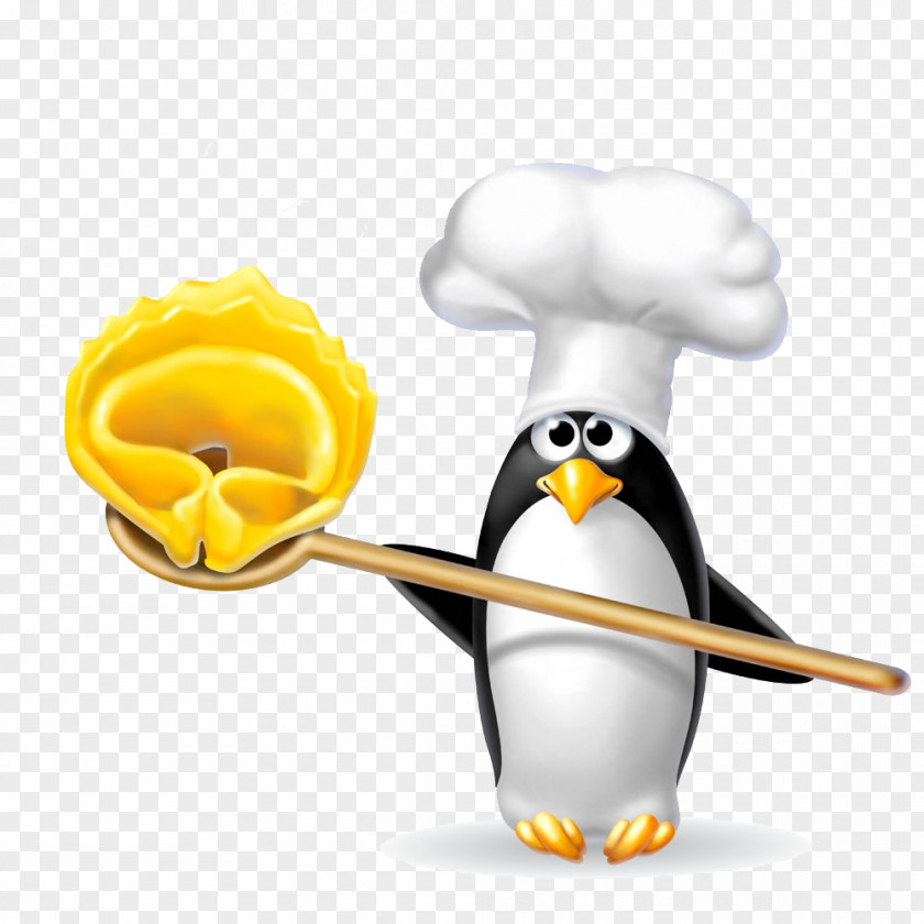 Cartoon Penguin Cook Chef Cooking Food PNG