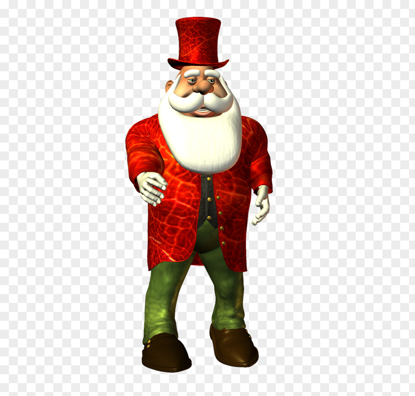 Claus Santa Garden Gnome Costume Mascot Christmas Ornament PNG