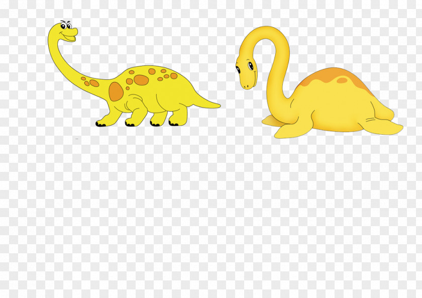 Yellow Cartoon Dinosaur Lizard Animal PNG