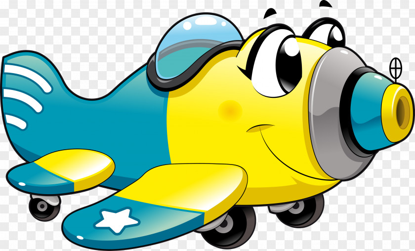 Cartoon Car Airplane Aircraft Flight PNG