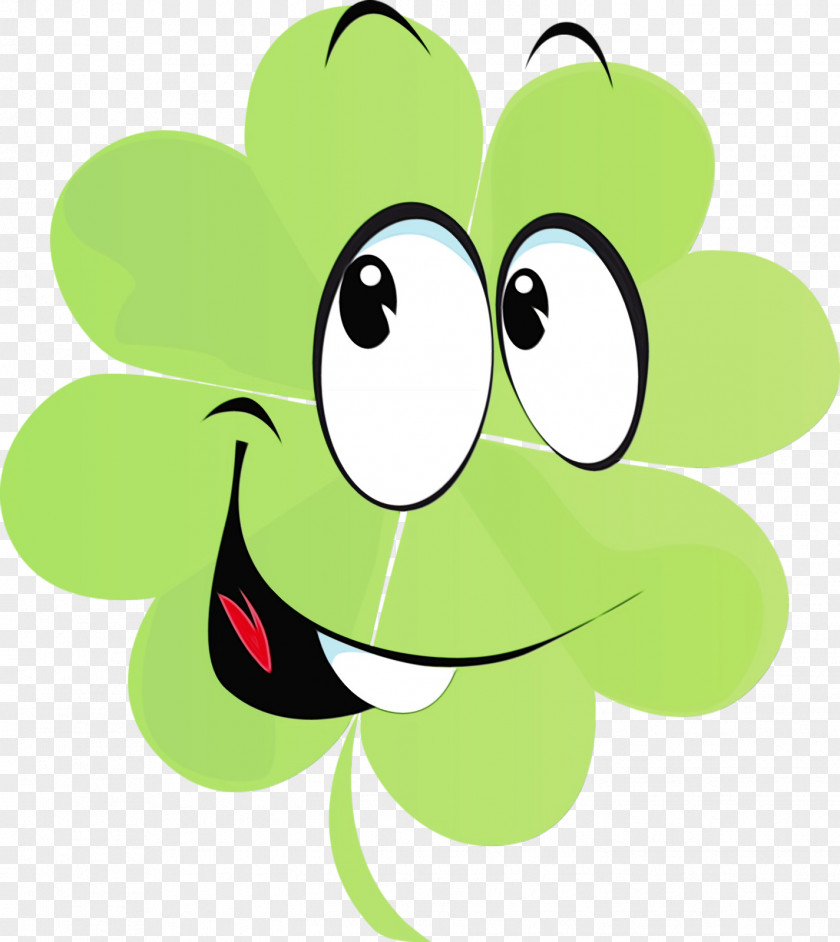 Green Cartoon Plant Smile PNG
