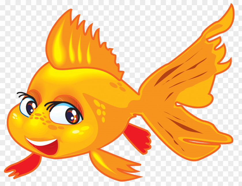 Shrimps Fish Veiltail Cartoon Gold Clip Art PNG