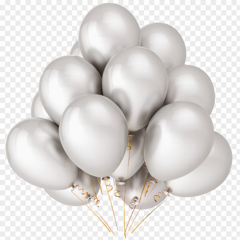 Bunch Of Balloons Balloon Metallic Color Silver Birthday Party PNG