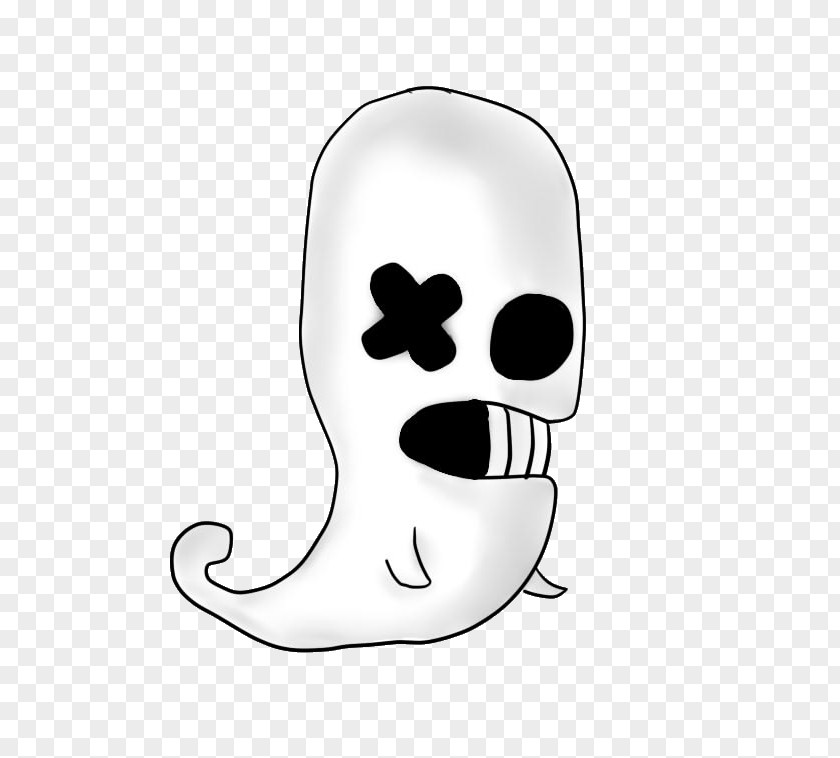 Sticker Line Art Ghost Cartoon PNG
