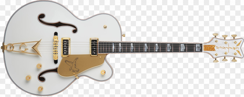 Feather Gretsch White Falcon Bigsby Vibrato Tailpiece Electric Guitar PNG