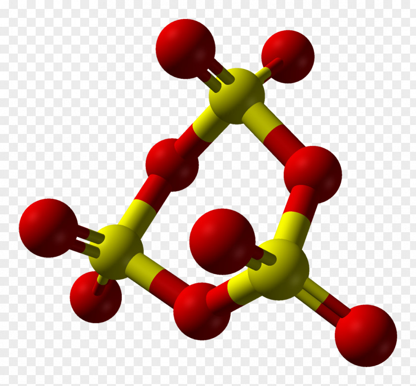 Sulfur Trioxide Dioxide Ball-and-stick Model Trimer PNG