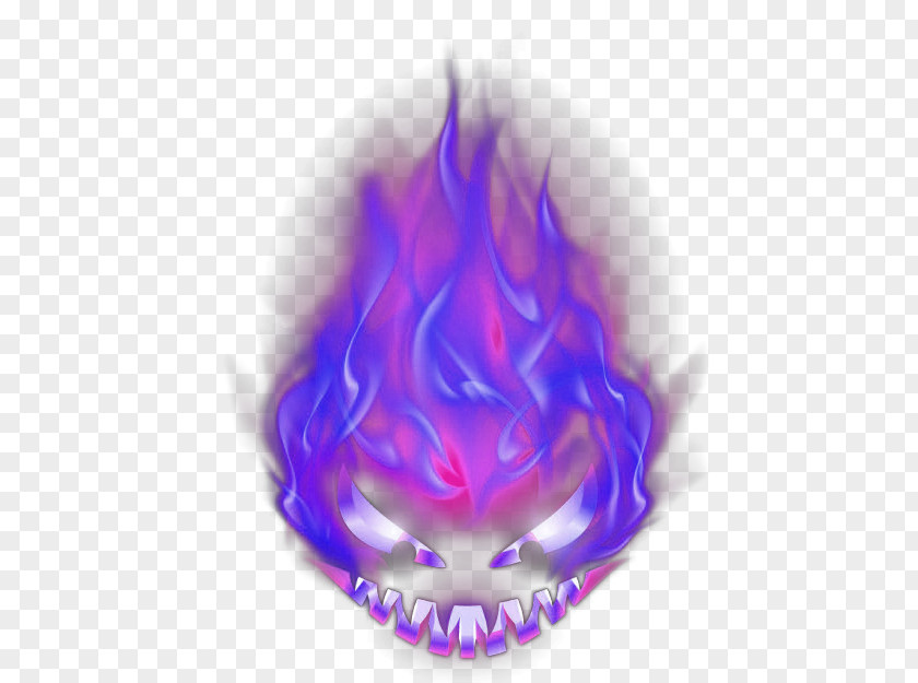 Blue Horror Flame Devil Effect Element PNG