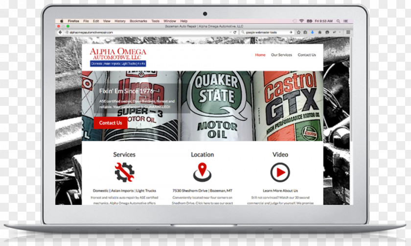 Bozeman Digital Marketing Branding Iron Marketing, LLC Alpha Omega Automotive PNG