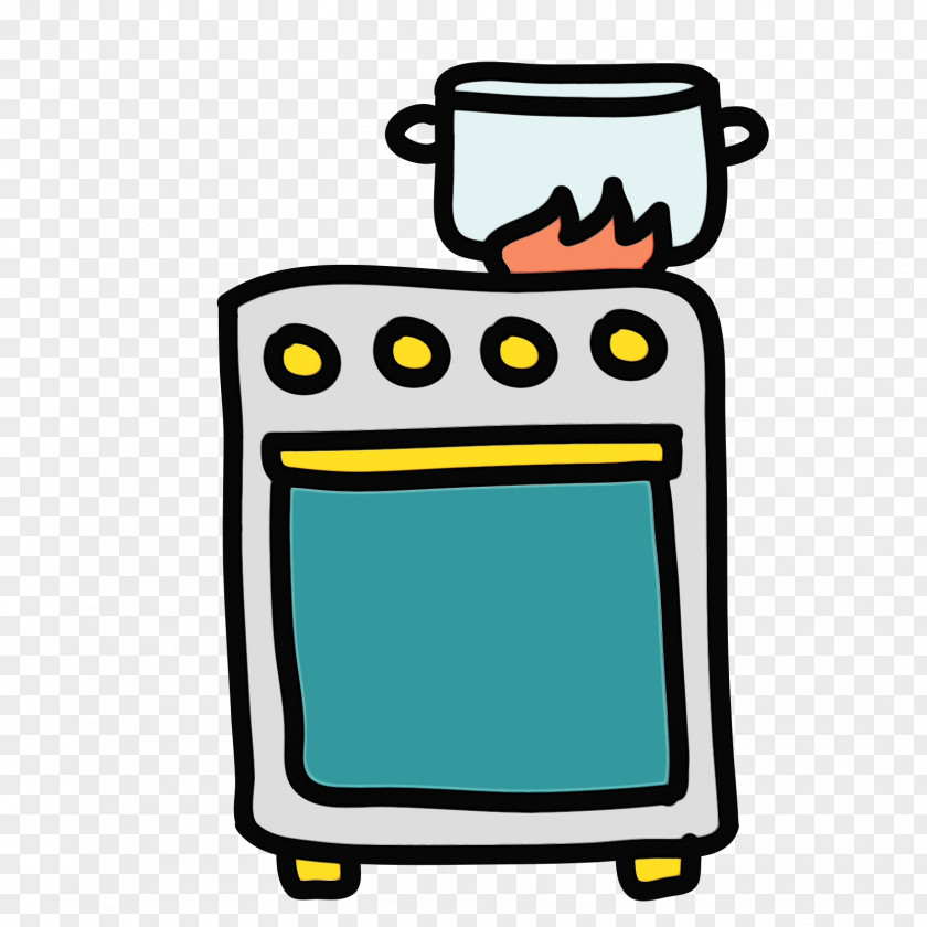 Yellow Cooking Ranges Cartoon Adobe Illustrator Artwork Animation Stove Fire PNG