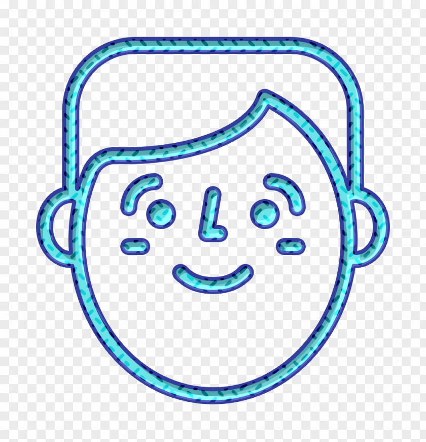 Happy People Outline Icon Emoji Man PNG