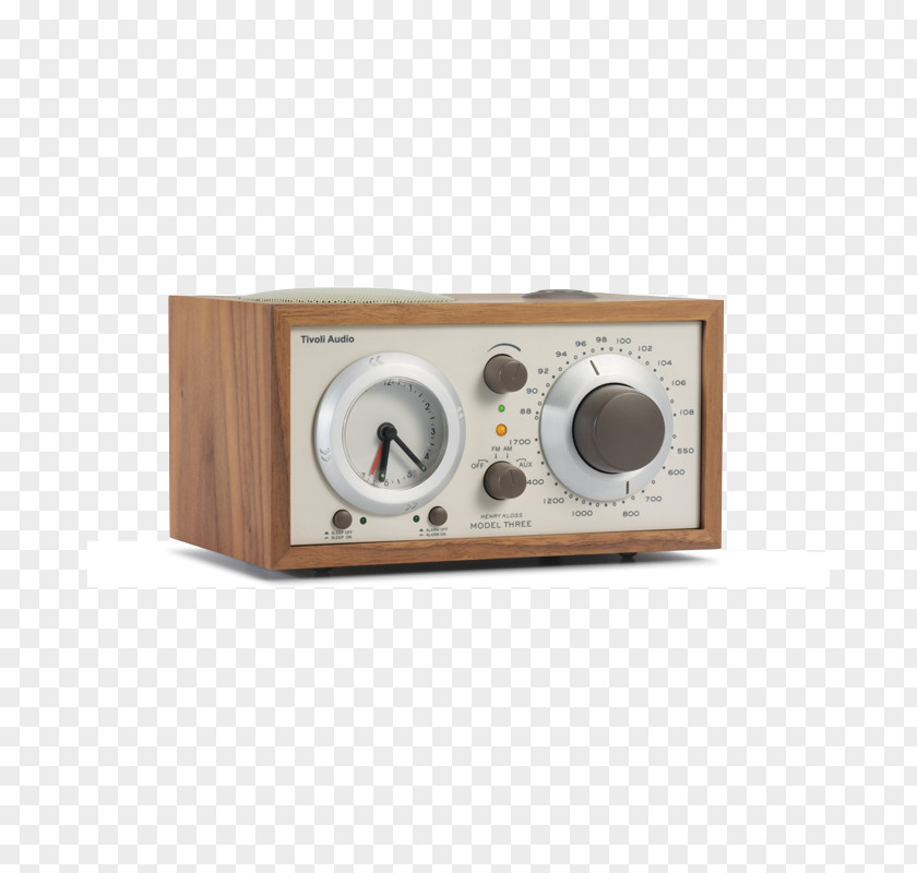 Model Three BT Alarm Clock Radio, Black / Silver Tivoli Audio One PALRadio PNG