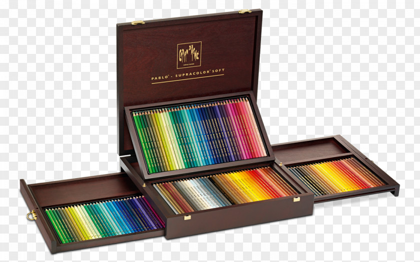 Pencil Caran D'Ache Colored Wooden Box PNG
