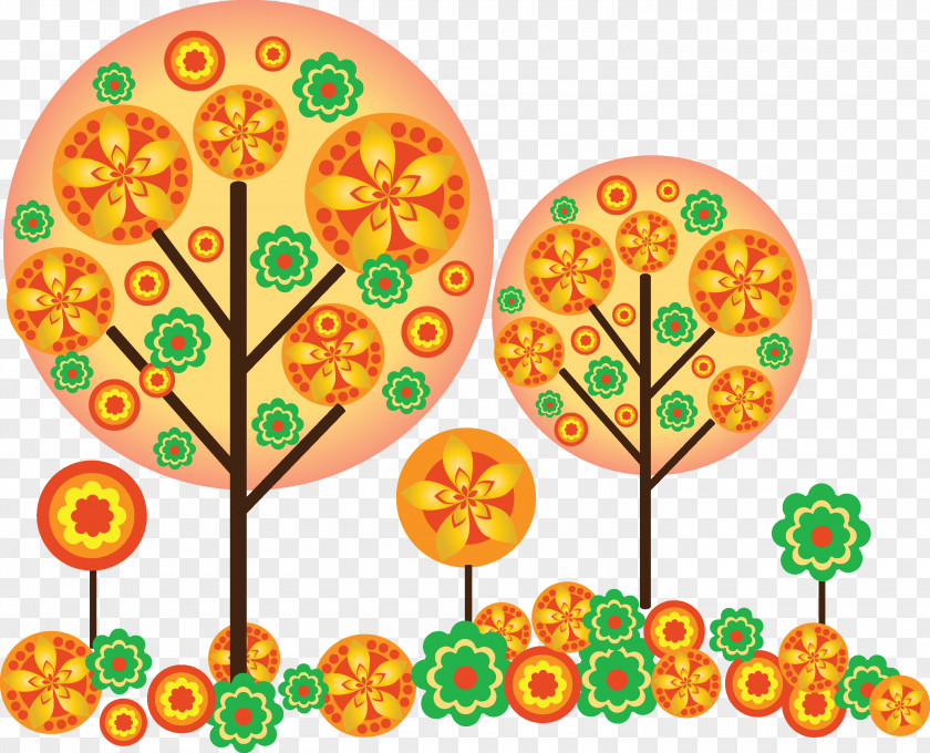 Orange Tree Drawing Painting PNG