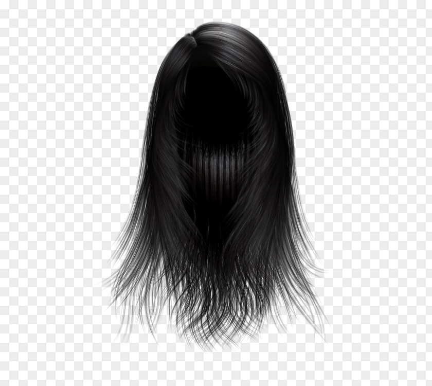 Woman Hair Black Wig Barrette PNG