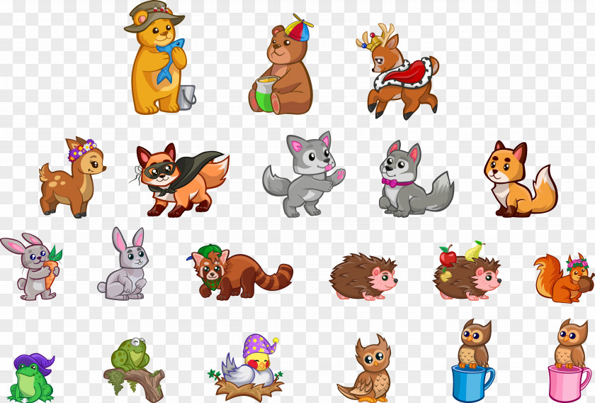 A Variety Of Small Animals, Cartoon Image Vector PNG