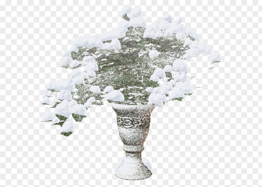 Creative Winter Tree Snow Bonsai Clip Art PNG