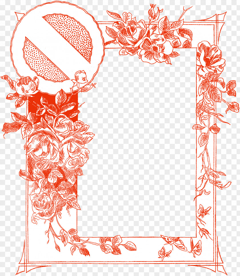 Red And Green Frame Floral Design Illustration Wall Decal Picture Frames Clip Art PNG