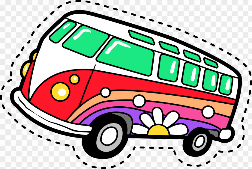 Color Bus 1960s PNG