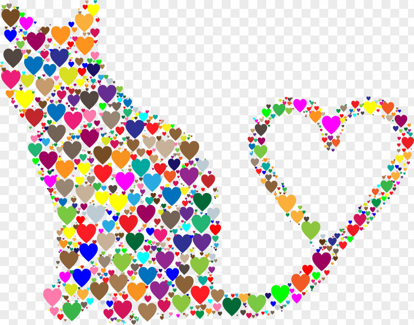 Heart Silhouette Cat Kitten Tail Clip Art PNG