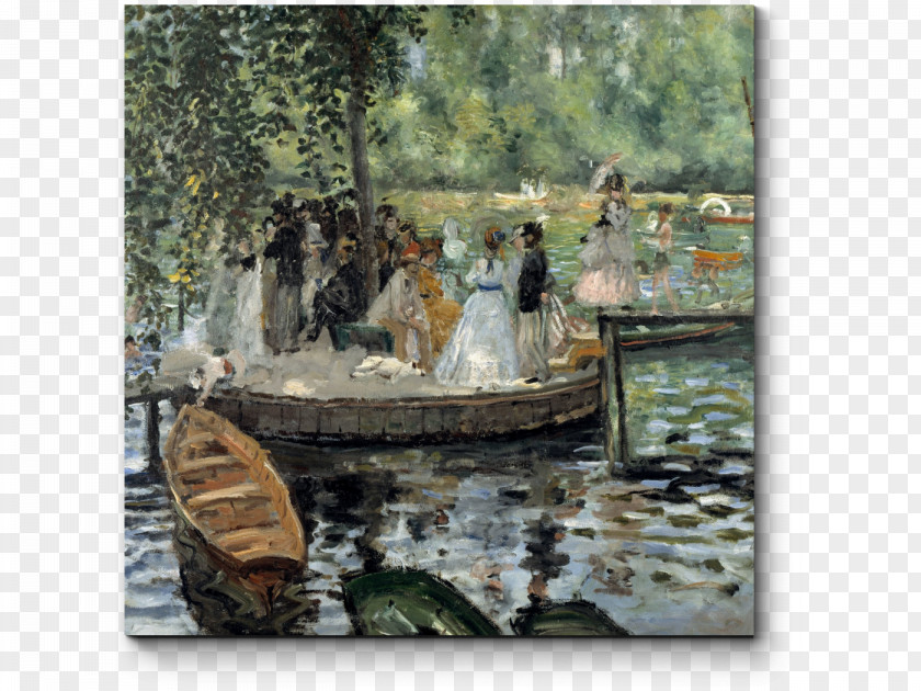 Painting Bain à La Grenouillère Bal Du Moulin De Galette Impressionism PNG