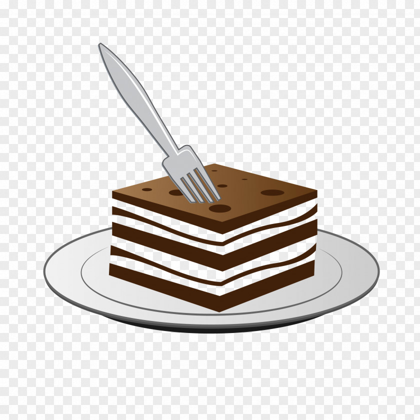 A Fork Stuck Cake Chocolate Torte European Cuisine Cupcake PNG