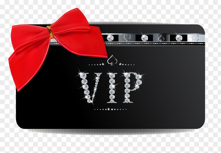 Black VIP Card And Bows Logo Adobe Illustrator Icon PNG