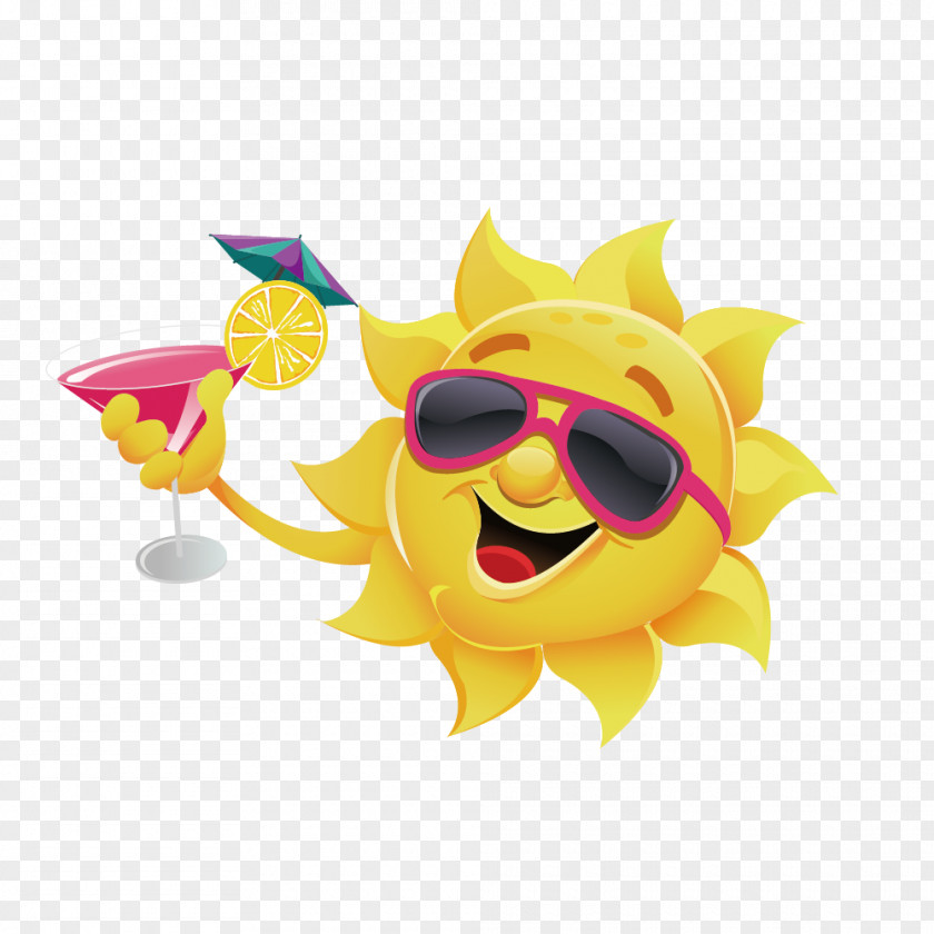 Cartoon Cute Sun Drinking Stock Photography Clip Art PNG