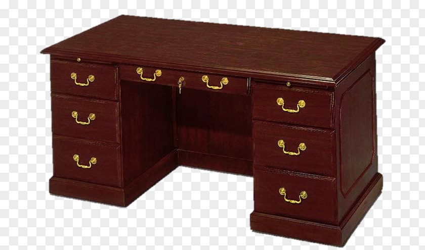 Executive Office Table Desk Furniture Hutch PNG
