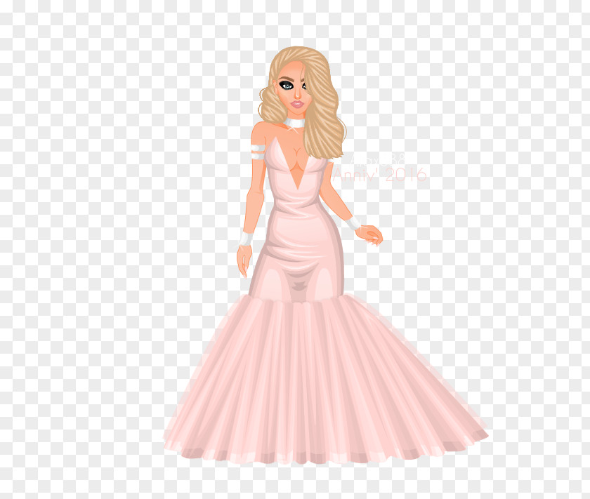 Freak Show Cocktail Dress Gown Pink M Barbie PNG