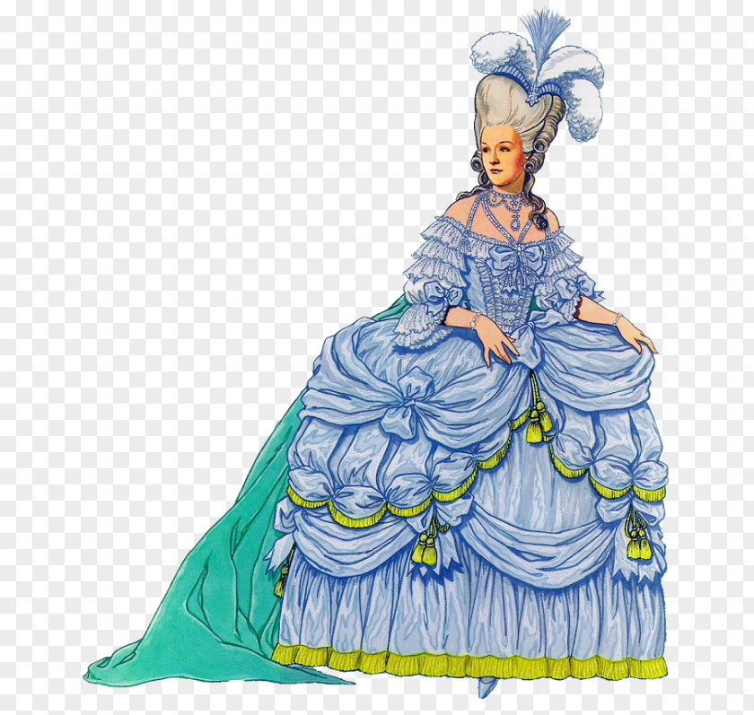Marie Antoinette Character Costume Design PNG