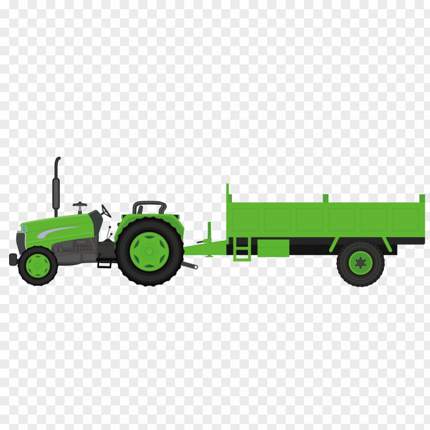 Vector Green Tractor Truck PNG