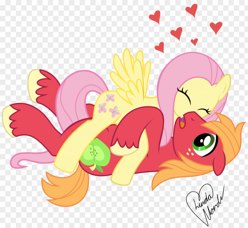 Vector Kisses Fluttershy Big McIntosh Applejack Pony Apple Bloom PNG