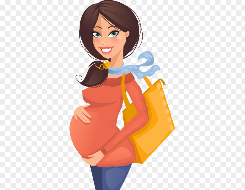 Cartoon Pregnant Women Vector Material Pregnancy Woman Childbirth Illustration PNG
