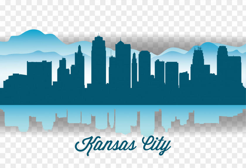Vector City Illustration Kansas Skyline Silhouette PNG