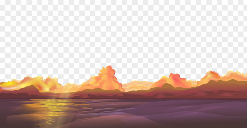 Vector Material Twilight Night Sunset Afterglow Euclidean PNG