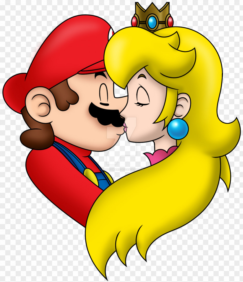 Kissing Bear Princess Peach Paper Mario Kiss Art PNG