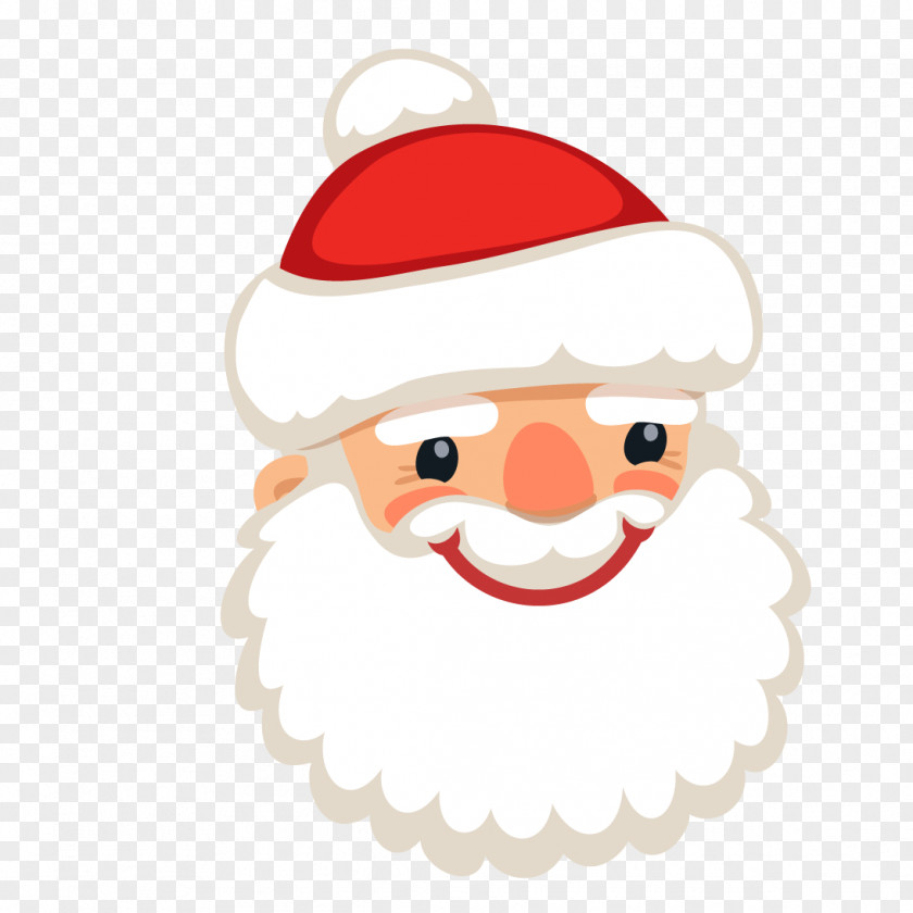 Smiling Santa Claus Head Vector Smile Christmas Reindeer PNG