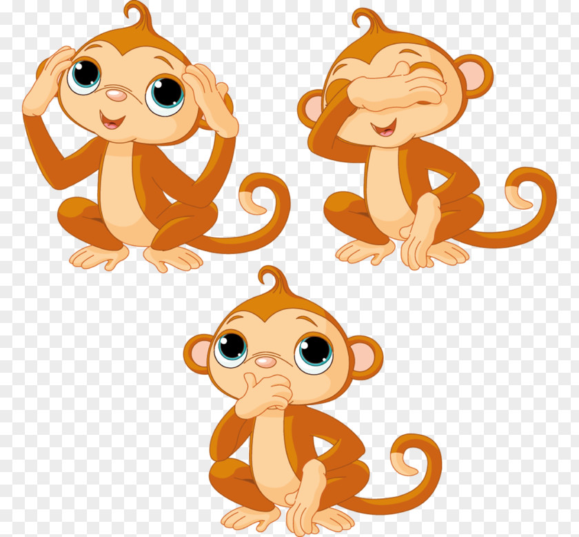 Three Little Monkeys Cartoon Monkey Drawing Clip Art PNG