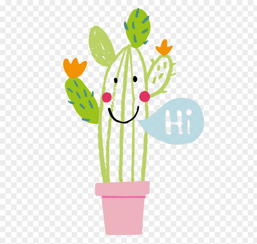 Anthropomorphic Cactus Cactaceae Succulent Plant Drawing Illustration PNG