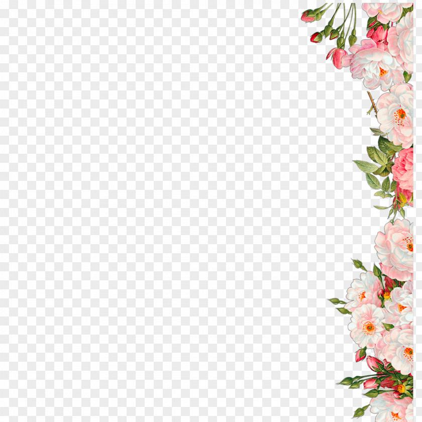 Pink Rose Border Wedding Invitation Floral Design Flower PNG