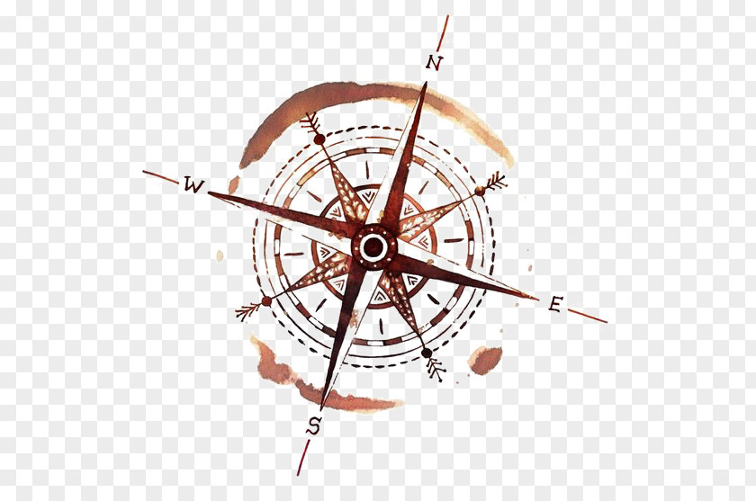 Wind Compass Rose Tattoo Ink PNG