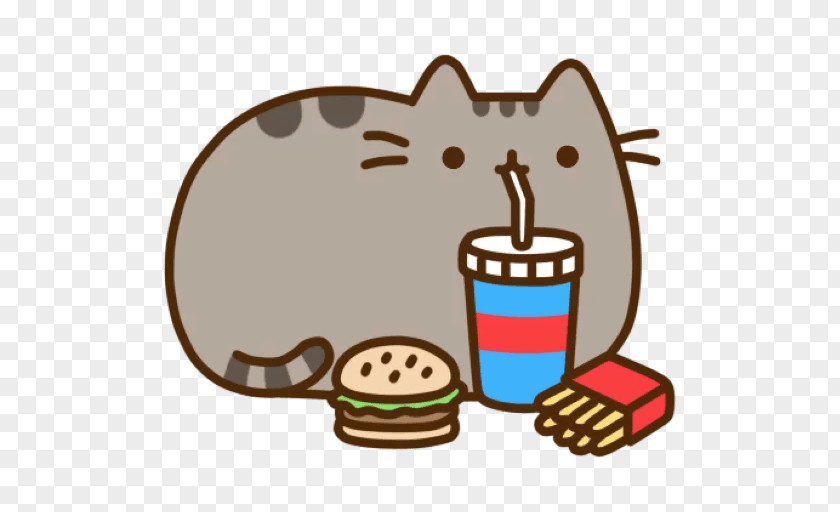 Cat French Fries Pusheen Hamburger Fizzy Drinks PNG