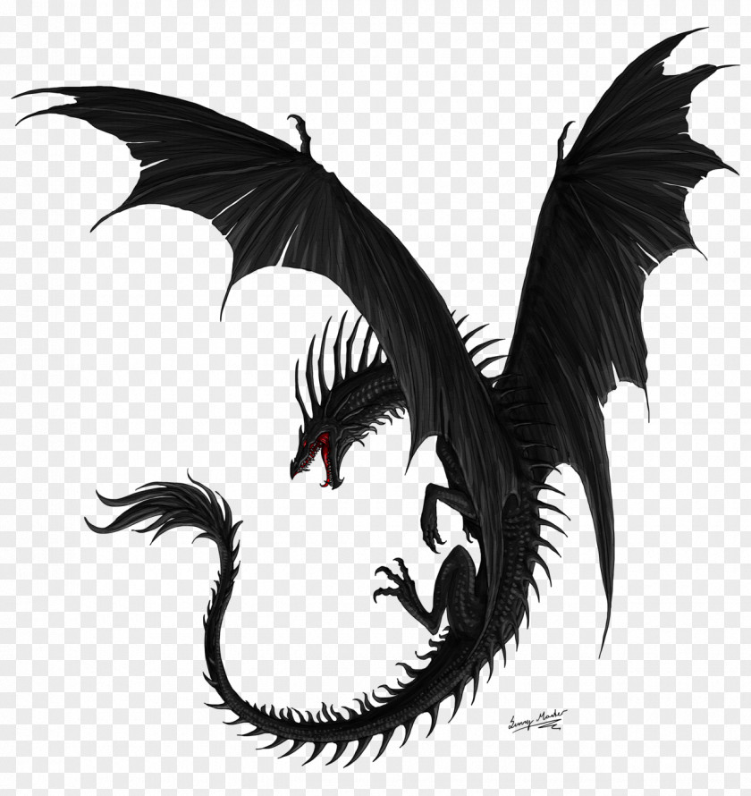 Imp Silhouette Dragon Legendary Creature Drawing Image PNG