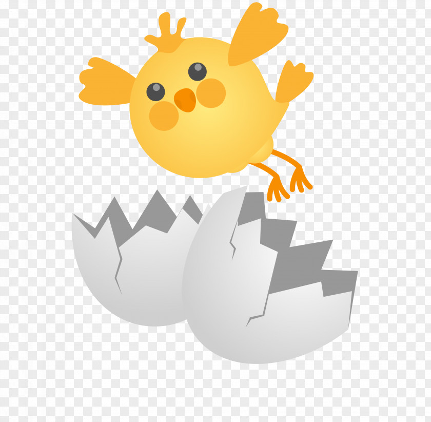 Vector Yellow Broken Shell Flying Easter Bubble Chick Fried Chicken Rotisserie Buffalo Wing PNG