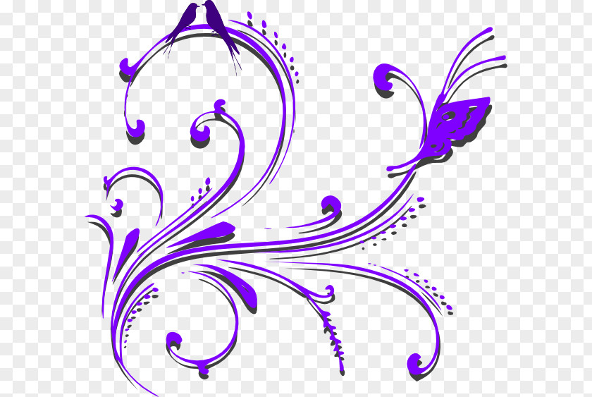 Butterfly Border Purple Clip Art PNG