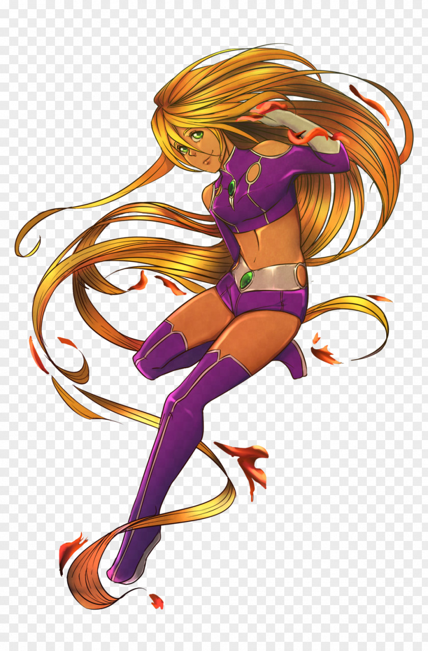 Teen Titans Starfire Cartoon Comics Fan Art PNG