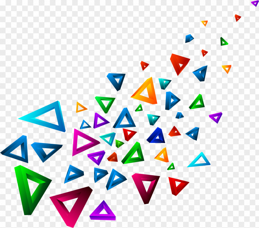 Vector Hand Colored Triangle Color PNG