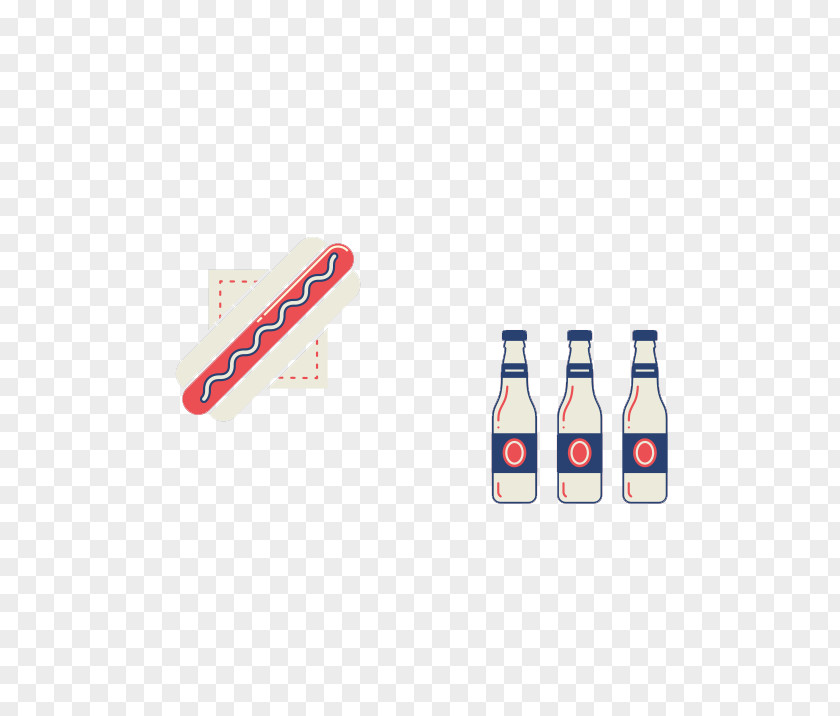 Cartoon Hot Dog And Beverage Hamburger Sausage Beer Drink PNG