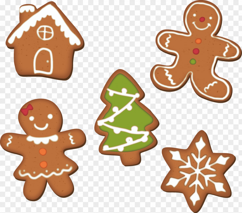 Vector Painted Gingerbread Man Cookie PNG